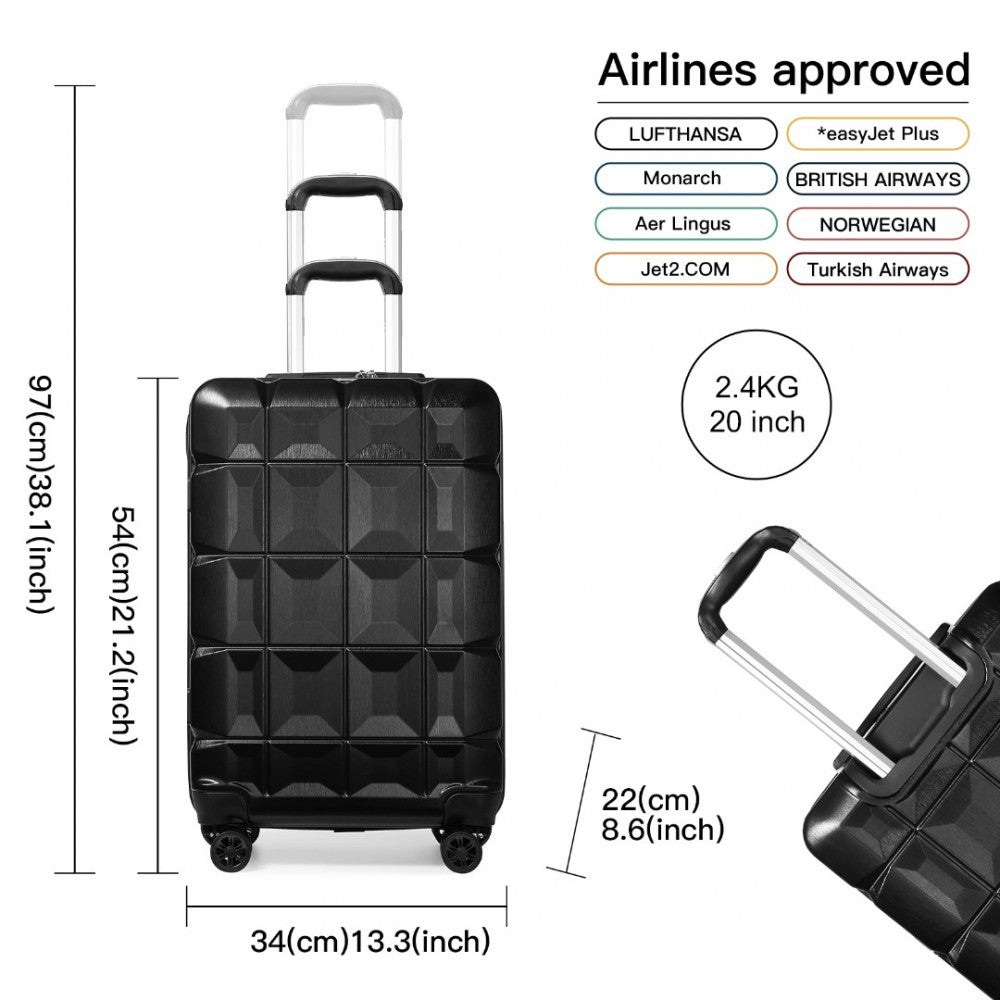 Kono K2292L Hard Shell Luggage With TSA Lock