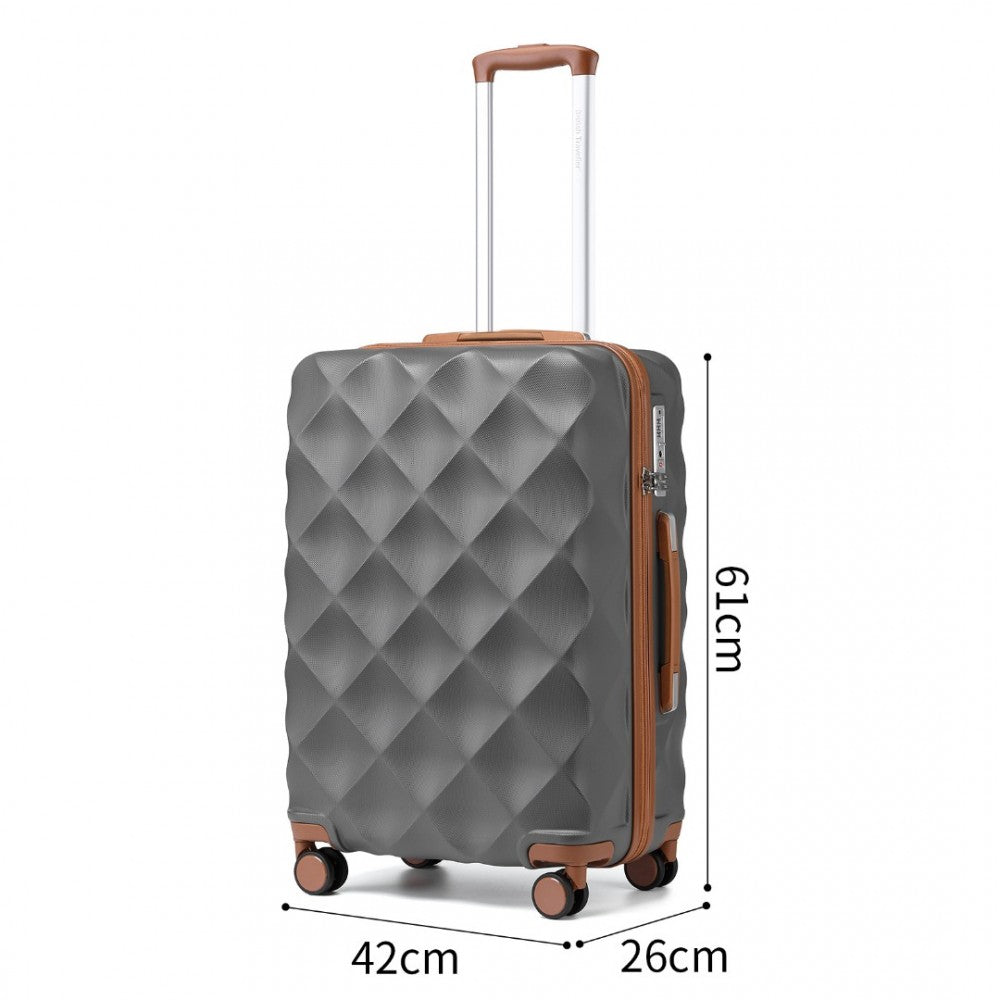 Grey 4 wheel suitcase on sale